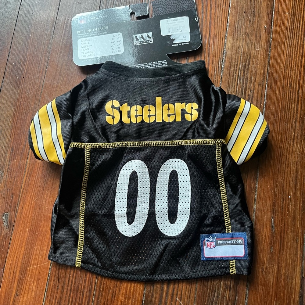 NFL Steelers Black and Yellow Dog Jersey